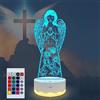 SUPERHONGJIHAO Luce notturna per bambini, angelo custode 3D, lampada a LED con telecomando, 16 colori cangianti, regalo di compleanno per bambini