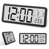 Strixorn Orologio da Parete Digitale, Orologio Digitale con Numeri Grandi e 12/24 Ore, Orologio Digitale LCD con Data e Temperatura, Orologio da Tavolo Doppio Uso per Camera da Letto, Ufficio, Scuola(Nero)