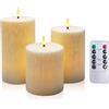 AiiBowy Candele LED [3 pezzi], Candele Elettriche, Candela Senza Fiamma Con Telecomando Batteria a Stoppino Mobile, Per La Decorazione, Nozze, Natale, Festa a casa (Bianco)