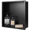 DBREAKS Nicchia Doccia Incasso 32 x 32 x 10 cm, Nicchia per Doccia, Nicchie Bagno Singolo Strato, Ripiano Nicchia Mensole Bagno, per Bagnoschiuma Shampoo Articoli Toeletta (Nero)