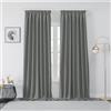 Joydeco Tende Oscuranti per Interni con Fettuccia 2 Pezzi L 140 x A 245 CM, Tende Termica Isolante Freddo e Caldo per Finestra Binario Camera da Letto e Soggiorno, Grigio Chiaro