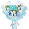 MEIVINES Bouquet di Fiori all'Uncinetto Completato Fiori Artificiali Tulipani Rose Margherita Lavoro a Maglia Uncinetto Bouquet Per Gli Amici Famiglia Ufficio Vaso Decorativo (Blu)
