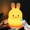 xinjinhju Luce notturna per bambini, Lampada da notte con coniglietto per cameretta, Luci decorative, cura degli occhi, luminosità e colore regolabili, impostazione dell'ora - Media Lepre