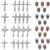 SUNNYCLUE 40PCS Croce E Centro Medaglia Miracolosa con Pendenti A Croce Crocifisso in Lega E Maglie Candeliere Ovali per Creazione Collana