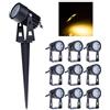 aulyun Mini Faretti a LED da Giardino Esterno con Picchetti IP65 3W 220V Bianco Caldo(set da 10)