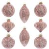 KI Store 8 pezzi palline di natale rosa vetro 8cm palla di vetro glass ciondoli e pendenti palline ornamento di mercurio deocro natalizio Appendiabiti Decorazioni natalizie Addobbi (Rosa 8)
