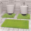 Comart - Set Tappeti Nicole da Bagno - Tre Pezzi - Tappetino Rettangolare 50x80 cm + Due Girowater 50x40 cm - Tris Antiscivolo ad Asciugatura Rapida - Traspiranti - Lavabili in Lavatrice - Verde