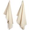 FILU, strofinacci per la cucina, Cotone, Beige / Weiß (Karo), 100 % Baumwolle / 4er Pack