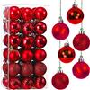 Taeku Palline di Natale, 36Pcs 4cm Infrangibili Albero di Natale Palla Decorazioni Opache Ornamenti con Ganci per Partito di Nozze di Vacanza (Rosso)