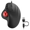 Nulea Mouse M509 Trackball Nulea cablato, design ergonomico, facile controllo del pollice, monitoraggio preciso e fluido, interfaccia 2-in-1 (tipo A e tipo C), compatibile per PC, laptop, Mac, Windows.