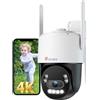 Ctronics Telecamera WiFi Esterno 4K 8MP, 2,4/5GHz Videocamera Sorveglianza Esterno con Visione Notturna a Colori, Involucro Metallico, Doppia Banda WiFi, Riconoscimento Persone/Veicolo/Animali, IP66