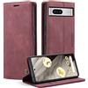 Monweicz Cover Compatibile con Google Pixel 7A, Custodia Portafoglio con Slot per Scheda, Protezione Completa Premium in Pelle PU, Flip Libro Magnetica Google Pixel 7A, Vino Rosso
