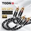 TODN 1 paio di cavi rca 6N OFC hifi da 2rca a 2rca cavi audio di fascia alta per amplificatore DAC DAP maschio a maschio TV mixer stereo per auto
