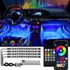 AnautosL Kit di luci per strisce ambientali per interni auto a LED al neon Accessori Retroilluminazione App remota Controllo musicale Lampade decorative RGB automatiche