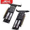 JEYI Scheda di espansione JEYI 4 SSD a PCIE 4.0, 4 NVMe M.2 M key SSD a adattatore PCIe X16, fino a 256 Gbps, supporto biforcation Raid 0 1 5