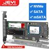 JEYI Scheda adattatore JEYI NVMe NGFF e mSATA SSD PCIe 4.0/3.0, convertitore 3 in 1 da NVME a PCIE/M.2 SATA SSD a SATA III/mSATA a SATA
