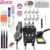 QHTITEC Stazione di Saldatura JCD 2 in 1 8586 con Display LED Digitale, Pistola ad Aria Calda SMD, Saldatore 220V ESD, Set di Strumenti per Riparazione e Saldatura