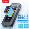 JEYI Visual Smart Custodia SSD NVMe / SATA M2, USB 3.2 10 Gbps 10 modalità di impostazione Temperatura in tempo reale Supporto Chiave M + Chiave M UASP