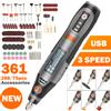 tungfull 21000 giri/min USB Cordless Rotary Tool Dremel Mini Trapano Penna per incisione USB elettrico Mini trapano wireless con accessori Set fai da te