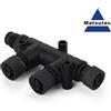 Matsutec Connettore NMEA 2000 T 4 porte 5pin filettatura M12 IP67 impermeabile NMEA 2000 (N2k) (Tee) connettore a T per Garmin Lowrance Simrad B & G