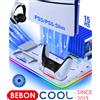 beboncool Per supporto di raffreddamento sottile PS5 con ventola di luce RGB per disco console PS5 ed edizioni digitali Controller PS5 Dock di ricarica doppio controller