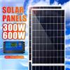 Kit Pannelli Solari 300W/600W 12V con Regolatore 100A, Caricabatterie Solare Portatile per Campeggio e Camper