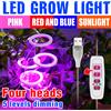 NONE Lampada da coltivazione a LED a spettro completo Phytolamp Lampada per piante da interno Coltura idroponica di semi di fiori Luce crescente con funzione di temporizzazione