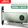 JEYI Adattatore JEYI SK9 M.2 Dual PCIE 4.0 per SSD NVMe / NGFF con ventola turbo, NVME (chiave m) e slot SATA (chiave b) SSD a PCIe x4 X8 X16