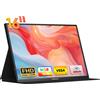 ZEUSLAP 16 "Monitor portatile 100% sRGB 1200P IPS Schermo da viaggio Display per computer da gioco per Steam Deck Laptop Switch PS4 PS5 Xbox