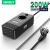 UBIGBUY 200W stazione di ricarica rapida ciabatta GaN USB C PD 100W caricabatterie 7 in 1 adattatore di alimentazione per MacBook Pro iPhone 15 laptop tablet