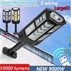XGJY Lampada Solare LED da Esterno Potente 10000 Lumen con Sensore di Movimento, 4 Modalità, Impermeabile, per Giardino, Strada e Cortile