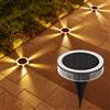 SHENZHITECH Luce notturna solare da 4 pezzi, lampada sotterranea esterna impermeabile, 360 ° Luci da pavimento a LED per decorazioni da giardino, cortile, prato, balcone