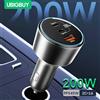 Ubigbuy Caricabatteria da auto da 200 W Ricarica rapida a 3 porte 3.0 USB C PD 100 W PPS 45 W Ricarica super veloce per MacBook Pro iPhone 15 Samsung S23