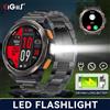 EIGIIS Smart Watch KE5 2024 3ATM Orologio sportivo dal design originale impermeabile con bussola e barometro di altitudine Torcia a LED Chiamata