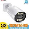 SIMICAM Telecamera IP 4K 8MP H.265 Telecamera di sorveglianza di sicurezza POE Metallo ONVIF Audio bidirezionale Doppia luce Colore Notte Video CCTV impermeabile