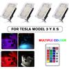 NONE Per Tesla RGB Luci A LED Lampadine Kit Atmosfera Lampada Proiettore Tronco Lampada Con Telecomando Interni Auto per Tesla Modello Y 3 XS