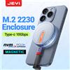 JEYI Custodia magnetica SSD NVMe 2230 M.2 con Magsafe per iPhone 15 Pro Max ProRes, USB 3.2 10 Gbps per MacBook/iPad Pro/Laptop