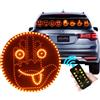 NONE 1pc Expression Fun Gesture LED Car Rear parabrezza Display Sign, Round Light-up Emoticon Message Board con luci per auto a distanza