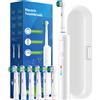 NONE Spazzolino elettrico rotante intelligente, spazzolini rotanti ricaricabili con 6 teste, compatibile con testina di ricambio Oral B
