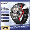 EIGIIS Smart Watch 3ATM Impermeabile 1.53 "KT76 Sport da uomo con bussola e torcia a LED Frequenza cardiaca Analisi del sonno Chiamata Bluetooth