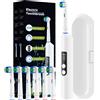 NONE Spazzolino elettrico rotante intelligente, spazzolino rotante ricaricabile a 4 modalità con 6 testine, compatibile con testina di ricambio Oral B