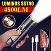 NONE Batteria integrata 3*18650 5000 mAh torcia con zoom a Led SST40 torcia a luce Flash ad alta potenza 4800lm lampada da lavoro tattica da campeggio