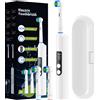 NONE Spazzolino elettrico rotante intelligente, spazzolino rotante ricaricabile intelligente a 4 modalità compatibile con testine di ricambio Oral B