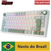 RK Tastiera Meccanica Brasiliana Royal Kludge RK R75, Tastiera da Gioco Cablata con Guarnizione, 80 Tasti Hot-swappable, Retroilluminazione RGB, Keycaps MDA PBT