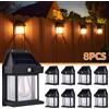 GASISTER Lampade da parete solari Lampade di sicurezza con sensore di movimento wireless impermeabile al tungsteno per esterni Illuminazione dal tramonto all'alba per giardino 1 ~ 8 pezzi
