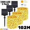 GASISTER 102m/52m/32m/22m/12m/7m Solar LED Fairy String Light Lampada da festone per esterni Lampada da giardino Fata Luce Festa di Natale Lampada solare Decor
