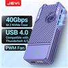 JEYI Custodia JEYI 40Gbps M.2 NVMe con ventola PWM, custodia in alluminio tipo C USB 4.0 2280 SSD compatibile con Thunderbolt 4/3 USB 3.2/3.1/3