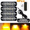 NONE 4x 4LED spia luminosa per auto griglia luce di rottura auto camion rimorchio faro lampada LED luce laterale ambra per auto 12V - 24V