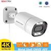 SIMICAM Telecamera di sicurezza PoE 4K IP Onvif Audio bidirezionale 48V PoE/DC 12V Visione notturna a colori Proiettile in metallo 4MP/5MP/8MP Video sorveglianza per NVR