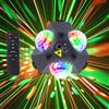 YUNFA Luci per feste Luce da discoteca a 3 teste con proiezione di modelli e controllo del suono con telecomando Luce di sfondo colorata Rgb Illuminazione da palcoscenico adatta per feste di ballo al